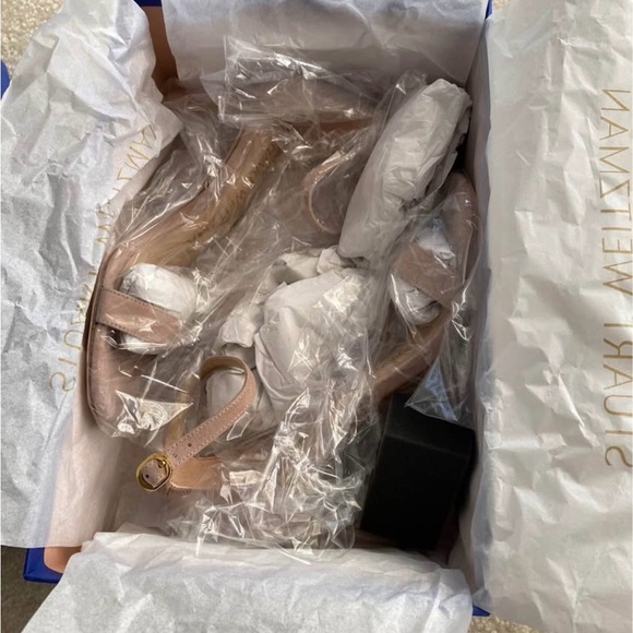 【Brand New】Stuart Weitzman NUNAKEDSTRAIGHT Suede Sandals women Size 5/6 - Picture 7 of 10